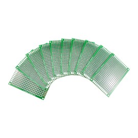 Aihasd Pack of 10 Double Side PCB Board Prototype Hole Grid Board Kit 4 x 6 cm Perforated Grid Board PCB Board Compatible with Arduino Kits for DIY Soldering