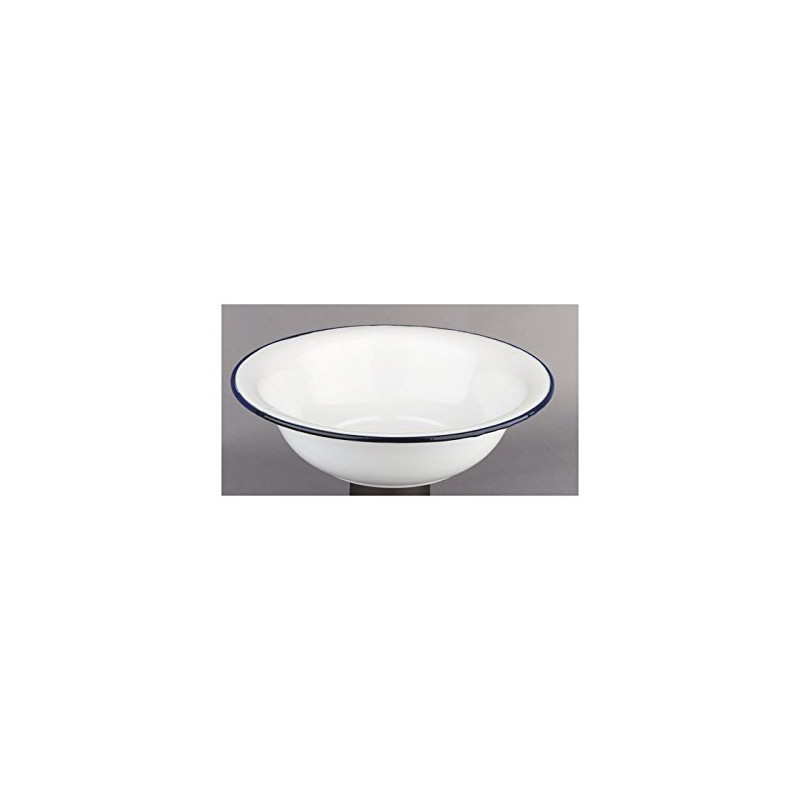 IBILI Wash Blanca Bowl 32 cm of Enamelled Steel, White/Blue,
