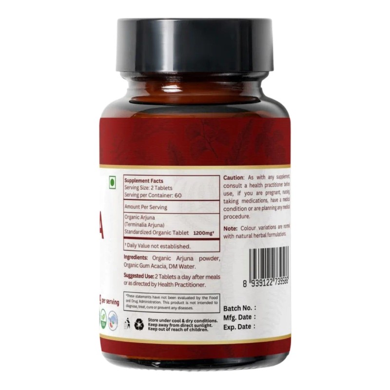 Organic Spree Arjuna 120 Tabletas Usda Pack 2