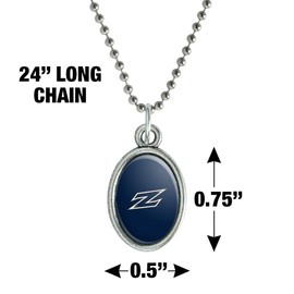 GRAPHICS & MORE University of Akron Primary Antiqued Oval Charm Pendant with Chain