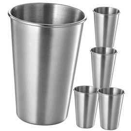 Ciieeo 5pcs Stainless Steel Water Mugs Metal Drinking Cups for Juice and Cold Beverages for Home and Bar Use Lightweight and Portable for Outdoor Activities