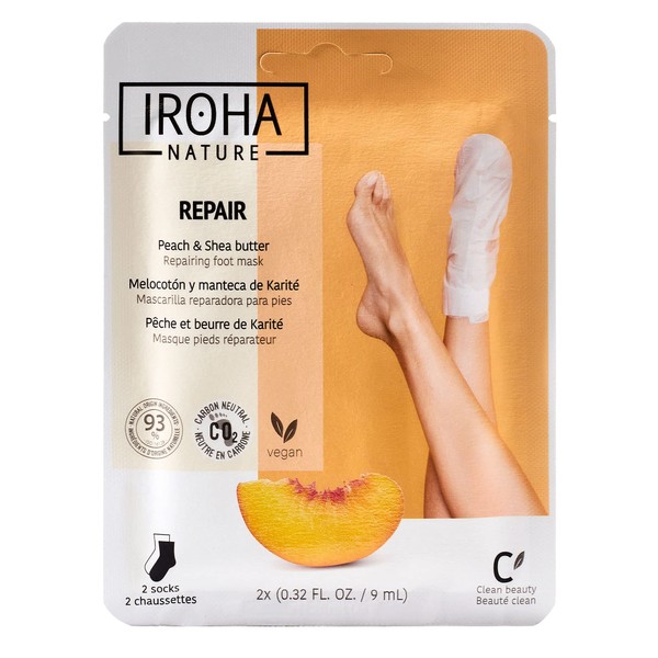 Iroha Foot Socks Mask – Peach Socks – Reparing (1 x Pack of 2)