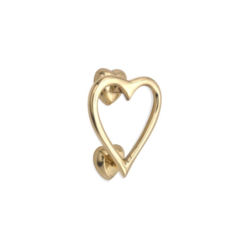 Infinity Decor Polished Brass Heart Shaped Door Knocker for Entrance