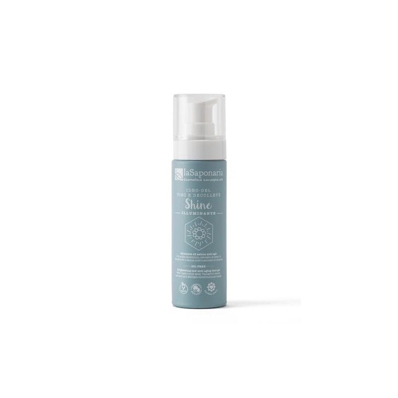 Brightening and anti-ageing face gel, hydro-gel, anti-ageing hyaluronic
