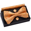 Gusleson Orange Bow Tie and Pocket Square Set for Men