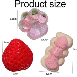 4 PCS Taba Squishy Strawberry, Taba Squishy, Fufu Squishy, Stress Relief Toys, Strawberry Fufu Squishy Sensory Toys, Cute Stress Relieving Fidget