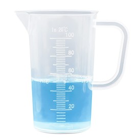 Messbecher 100ml - Messbecher klein aus Kunststoff Lebensmittelecht Feine Skala zum Genauen Dosieren Kleiner Mengen für Waschmittel Labor Küche Öl
