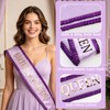 CORNER LACE Double Layered Birthday Queen Sash with Rhinestone Border