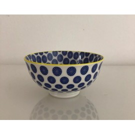 CUCINA TAVOLO Fine Porcelain Blue, White, Yellow Rice or Dessert Bowls