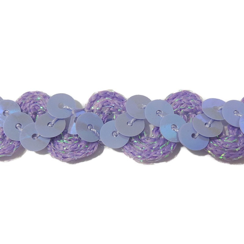 Kirali Handiwork NO.5075 Sequin Braid_Purple Width 1.3cm x Length 3m