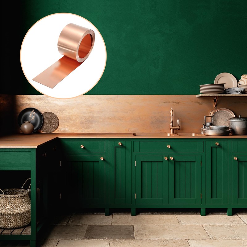 sourcing map Copper Sheet Roll 2500mm x 35mm x 1mm,
