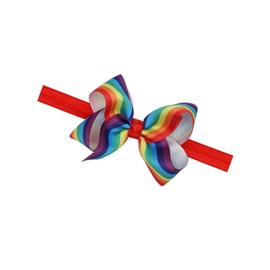 Rainbow Flower Headband Baby Girls Rainbows Floral Hair Band Flower Headwear BBG35 (B0-Ribbon Bow)