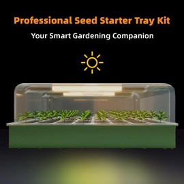 KSONE Seed Starter Tray Kit with Warming Light Strip 40 Cells: Grow Smarter, Faster & Effortlessly with Science-Backed Design for Indoor Greenhouses & Beginner Gardening