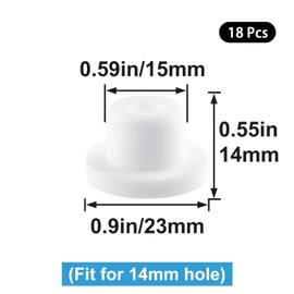 18 Pcs White Bathtub Jet Covers, 14 mm Rubber Hole Plug Waterproof Tube Plugs, Non-Slip Heat-Resistant Reusable Jet Tub Cover Caps