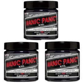 Manic Panic Alien Grey, Cruelty Free, Vegan & Vibrant, 3 x 118 ml