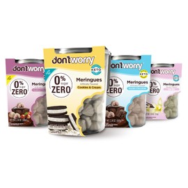 Don't Worry Meringue Cookies Keto Friendly - Low Calories per piece!, Healthy Candy, Gluten Free Cookies, Low Carb, Low Sugar Snacks - 4 Pack