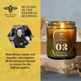 Big Dipper Wax Works Alchemy Candle #02 – Patchouli & Fir | 7 oz Green Glass Jar | 100% Pure Beeswax, Essential Oil Scented | Clean Burning Aromatherapy Candle, Hand-Poured in Atlanta, USA