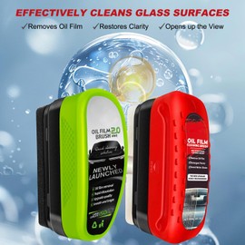 Automotive Oil Film Cleaning Brush,Glass Cleaning Board for Windshield,Car Windshield Cleaner,Glass Oil Film Remover,Universal Glass Cleaning Wipe Board,New 2.0 Car Oil Film Cleaning Brush (2PCS Set)
