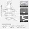 O'NEELDY Modern LED Chandeliers White Pendant Light Fixture 3 Ring