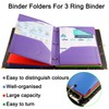 6 Pack Plastic File Folders with Pockets 3 Hole Punched
