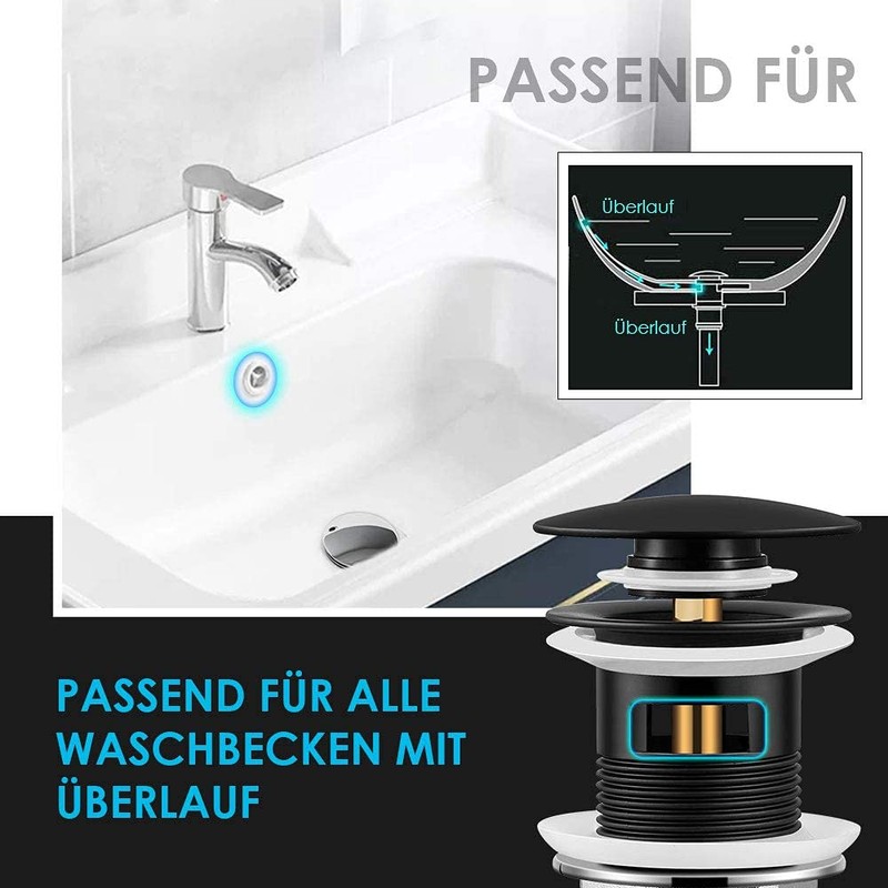 Sink Siphon, Chrome & Black