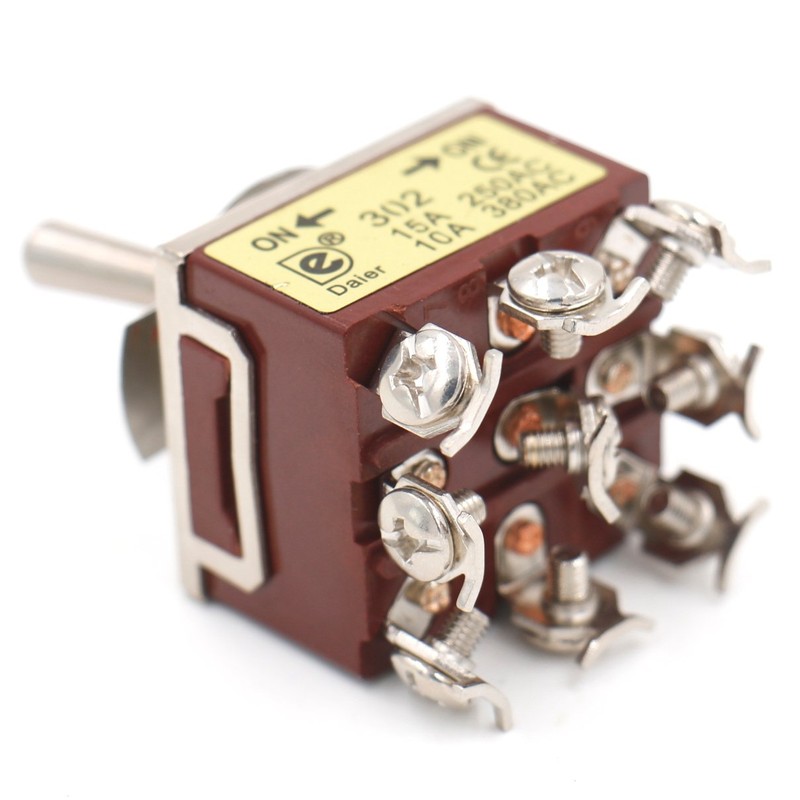 Heschen Metal 3PDT Toggle Switch HS-302 ON/ON 2 Positions 15A