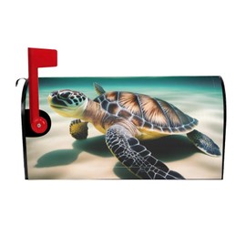 YYHWHJDE letterbox cover waterproof oxford cloth Fits standard or large size mailboxes Sea Turtle picture 25.5x21 in, Black