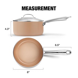HLAFRG 3QT Nonstick Saucepan with Lid, Toxin-free Ceramic Coating, Small Pot with Stainless Steel Handle, Easy to Clean, Suitable for All Stoves&Oven Safe, Cream White Pan