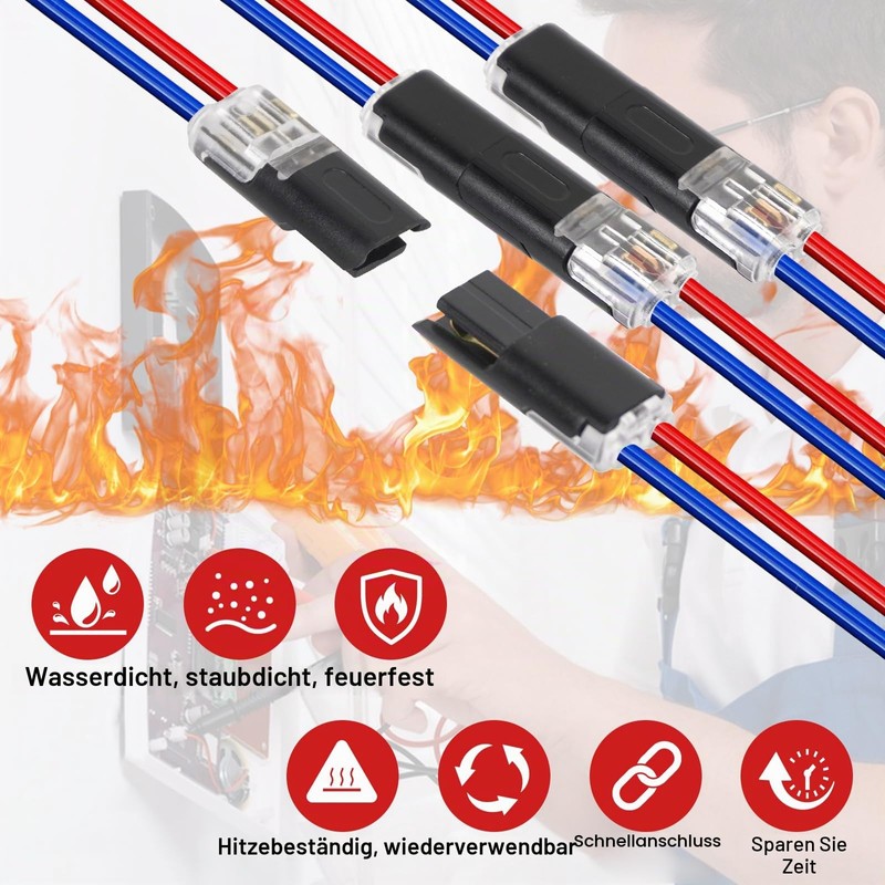 Car Cable Connectors Waterproof 2-Pin Cable Connector 12 V Pack