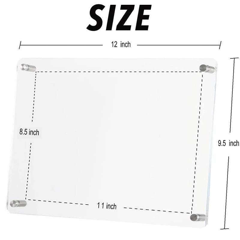 Halyuhn 8.5 x 11 Acrylic Picture Frame 2Pack, Acrylic Photo