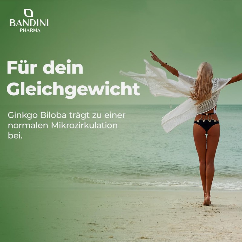 Bandini Ginkgo Biloba 6000 mg, 365 Tablets, 50:1 Extract, High