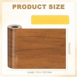 PATIKIL Wood Grain Repair Tape 6" x33', Self Adhesive Realistic Textured Repair Patch Peel and Stick Tape with Scraper for Floor Door Window Furniture Table Dark Brown Wood