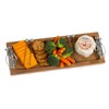 Acacia Wood Serving Tray Food Tray with Matching Food Picks by Picnic Plus (Golf)