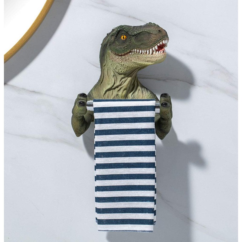 FUYU 3D Dinosaur Holding Roll of Toilet Tissue Wall Mounted