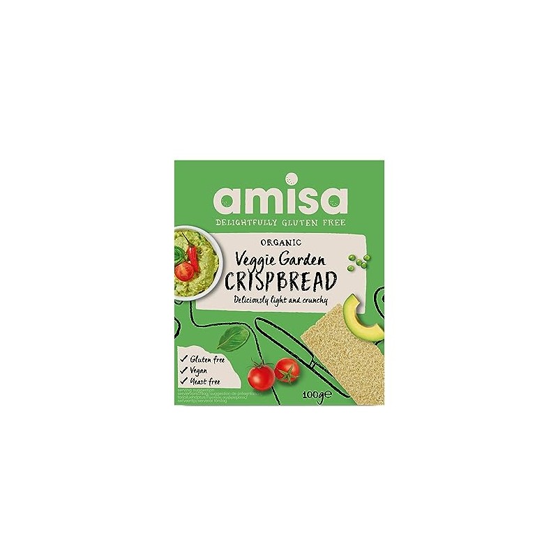 Amisa Organic Crispbread Veggie Garden Gluten Free, 100g
