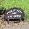 Prodbuy Vintage Cast Iron Please Keep Off The Grass Garden