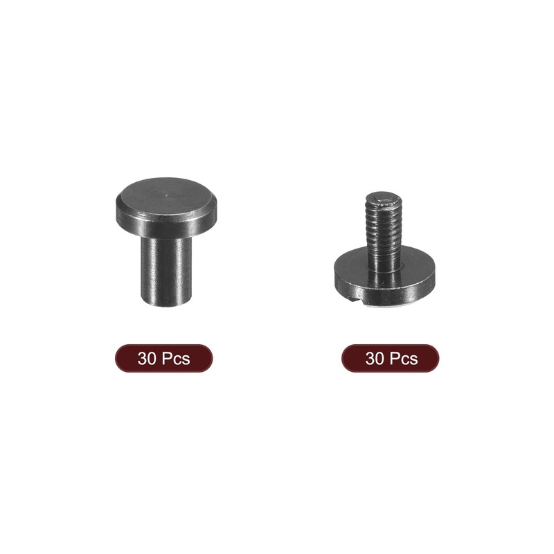 sourcing map 30Pack Brass Chicago Screws, 6x8mm Flat Head Screw