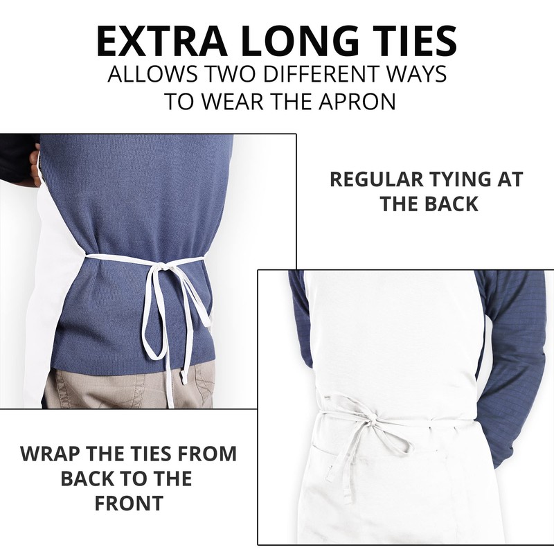 Utopia Kitchen 2 Pack Adjustable Bib Apron with 2 Pockets