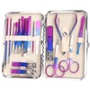 Rustark 18Pcs Rainbow Manicure Pedicure Kit Professional Stainless Steel Nail
