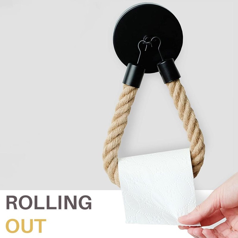 Toilet Roll Holder Rope Toilet Paper Holder Wall Mounted Towel