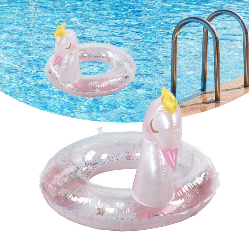 Inflatable Swimming Ring with Sequins Thickened PVC Kids Pool Float