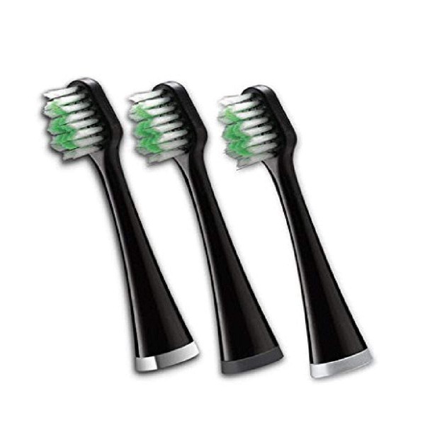 Waterpik Triple Sonic Replacement Brush Heads, Complete Care Replacement Tooth Brush Heads, STRB-3WB, 3 Count, Black