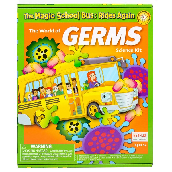 The Magic School Bus Rides Again: The World of Germs By Horizon Group USA, Homeschool STEM Kits For Kids, Includes Hands-On Educational Manual, Magnifying Glass, Petri Dish, Test Tubes & More, Multi