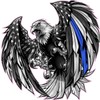 Thin Blue Line Law Enforcement American Flag Eagle Magnet Decal
