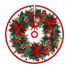 Bekecidi Christmas Tree Skirt with 90 cm Diameter, for Crafts, Tree Mat, Christmas Tree Floor Aprons, Decoration for Christmas Tree, Ornaments, Home Decoration, Christmas Party Decoration Accessories
