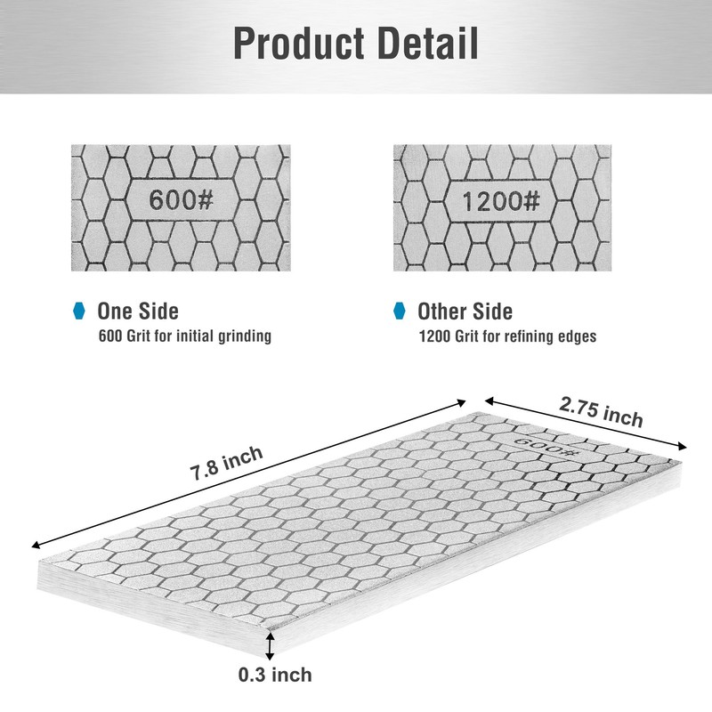 S SATC Diamond Sharpening Stone 2 Side Grit 600/1200 Diamond