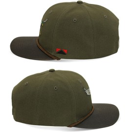 Paramount Outdoors Landing Mallard Duck Baseball Cap with Wax Cloth Visor on Heavy Cotton Canvas Fabric (Olive - OSFA)