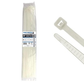 Kable Kontrol Heavy Duty Cable Zip Ties 100 Pcs 28 Inch, Natural White, 175 Lbs Tensile Strength, Self-locking Nylon Clear Plastic Wire Ties wraps for Indoor or Outdoor Use