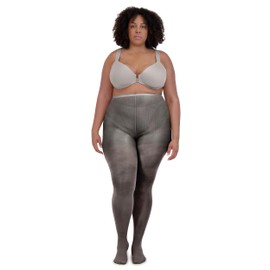 LISSELE Liselle Compression Off-Black Pantyhose for Women, Plus Size Pantyhose for Curvy Women, Extra Support Sheer Tights, Breathable Women's Stockings, Elastic Waistband, Microfiber Material