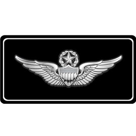 U.S. Army Master Aviator Black Photo License Plate